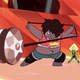 Smoky Quartz showing off her yo-yo.